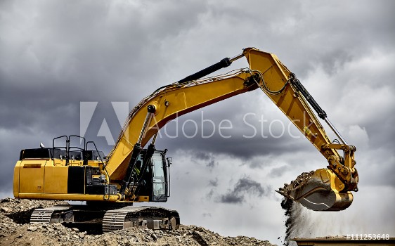 Picture of Constuction industry heavy equipment excavator loading gravel